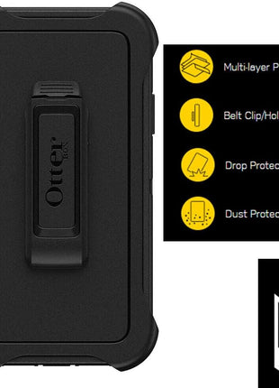 OtterBox iPhone 11 Defender Series Case - Black, Rugged & Durable, with Port Protection, Includes Holster Clip Kickstand