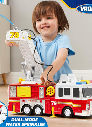JOYIN Extra Large Kids Fire Truck Toys for Boys with 33-inch Ladder, Lights & Sprinkler Pump, Big Emergency Vehicle, Kids Toys for Age 3, 4, 5, 6, 7, Christmas Birthday Gift for Grandkids