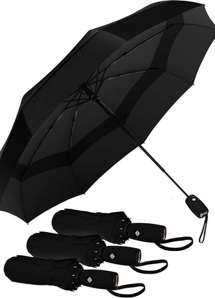 REPEL Windproof Travel Umbrella - Compact & Withstands Winds up to 85MPH, Strongest Premium Auto Folding Umbrella for Rain and Sun - Durable, Light & Portable for Women & Men, Fits Backpack & Cars