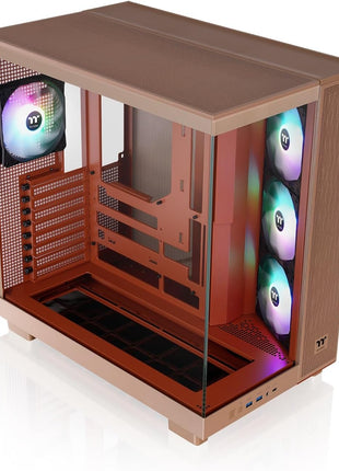 Thermaltake View 380 XL TG ARGB; 4x120mm ARGB Lite Fans Included; 360mm Radiator Support; 420mm GPU Clearance; Hidden Connector Support; Dual Chamber; Gravel Sand; CA-11E-00MGWN-00