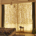 ZSJWL 300 LED Curtain Fairy Lights with Remote, 8 Modes 9.8 ? 9.8 Ft, USB Plug in Copper Wire String Lights for Bedroom Window Chrismas Wedding Party, Warm White