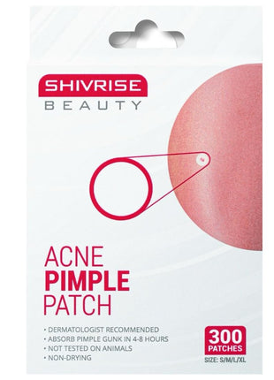 ShivriseTM Pimple Patches - 300 Counts - Hydrocolloid Acne Pimple Patches for Face for Covering Blemishes and Zits | Invisible Pimple Patches for Face and Skin | Acne Pimple Patch | (4 Sizes)