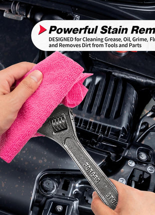 FIXSMITH Microfiber Cleaning Cloth, 100 Pack Shop Towels, Micro Fiber Cloth for Cleaning Car, All-Purpose Absorbent Cleaning Rags for Housekeeping, Dust Cloth for Office, Car Wash Towels, 12inx12in