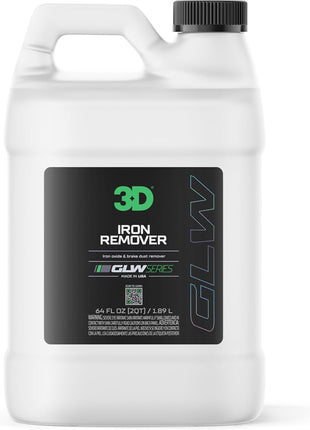 3D GLW Series Iron Remover – Fast Acting Fallout & Brake Dust Cleaner | pH Balanced Wheel & Paint Decontamination | DIY Detailing Spray | Made in USA |64 oz