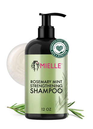 Mielle Organics Rosemary Mint Hair Strengthening Biotin Shampoo - Moisturizing Hair Shampoo for Women and Men to Gently Cleanse, Repair & Protect Strands (12 oz)