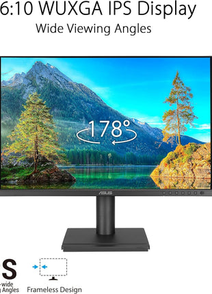 ASUS 24" Docking Monitor (BE248CFN) – WUXGA (1920x1200), IPS, 100Hz, Frameless, USB-C Docking, RJ45, Speakers, Height Adjustable, HDMI, Daisy-Chain, Eye Care, Wall Mountable, 3 yr Warranty