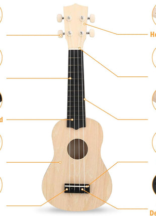 DIY Ukulele Kit with Tools(21 inch) - Build Your Own Ukulele Look, Wooden Small Hawaiian Guitar Gift for Adults