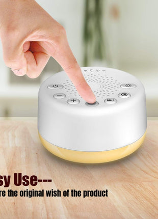 Sound Machine Easysleep White Noise Machine with 25 Soothing Sounds and Night Lights with Memory Function 32 Levels of Volume and 5 Sleep Timer Powered by AC or USB for Sleeping Relaxation (White)