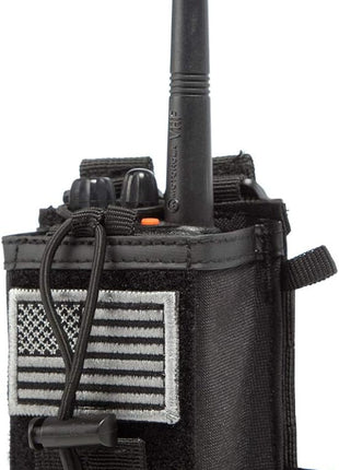 Tactical Molle Radio Holster Holder Case Military Heavy Duty Pouch Bag for Two Ways Walkie Talkies Adjustable Storage with 1 Pack Patch