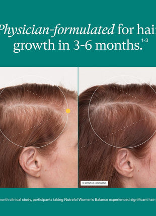 Nutrafol Women's Balance Hair Growth Supplements, Ages 45 and Up, Clinically Proven for Visibly Thicker Hair and Scalp Coverage, Dermatologist Recommended - 1 Month Supply