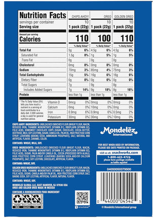 Nabisco Sweet Treats Cookie Variety Pack OREO & CHIPS AHOY!, 30 Snack Packs | 2 Cookies Per Pack, Individually Wrapped