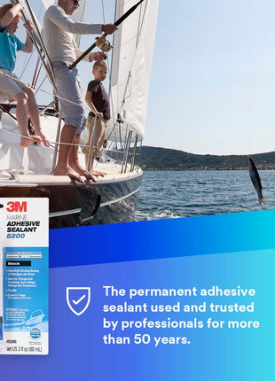 3M Marine Adhesive Sealant 5200 - Permanent Bonding and Sealing for Boats and Marine Applications - Black - 3 Ounces
