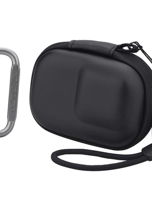 Carrying Case for DJI Osmo Action 5 Pro/6/4/3, Small Storage Bag for GoPro, PU Hard Travel Protector Case for Insta360 Ace/Ace Pro/2 with Wrist Strap & Carabiner Protective Accessories(Black)