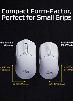 HyperX Pulsefire Haste 2 Mini – Wireless Gaming Mouse for PC Compact Lightweight Bluetooth 2.4GHz Black