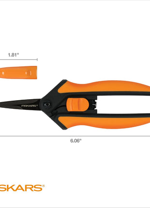 Fiskars 6" Non-Stick Pruning Snips, Resin-Resistant Garden Scissors
