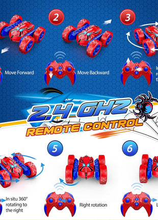 Excitobo Remote Control Car,RC Cars Boys Toys for 3 4 5 6 7 8 9 10 11 12 Year Old Boy Double Sided 360°Flip 4WD Rechargeable Drift RC Race Car Birthday Gifts Easter Basket Stuffers for Kids Age 3-12