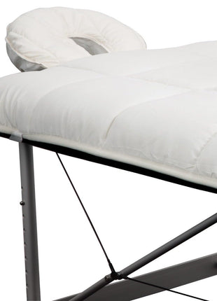 ForPro Premium Quilted Fleece Table Pad Set, Natural, Extra Soft, Hypoallergenic, for Massage Tables, Includes Massage Table Pad and Face Rest Cover