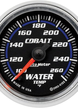 Auto Meter 6155 Cobalt Full Sweep Electrical Water Temperature Gauge, 2 1/16 inch