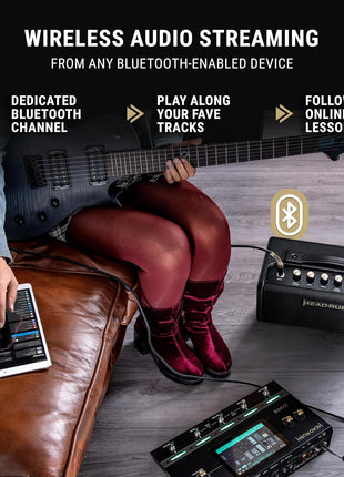 HeadRush FRFR-GO 30W Portable Electric Guitar Amplifier for Modellers | Portable Full-Range Flat-Response Speaker with Bluetooth, Rechargeable Battery for Multi-FX and Amp Modeling Pedals