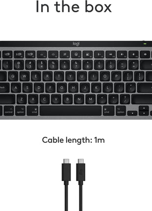 Logitech MX Keys Mini for Mac Minimalist Wireless Keyboard - Space Grey | Compact, Bluetooth, USB-C, tactile typing, compatible with MacBook Pro, MacBook Air, iMac, iPad