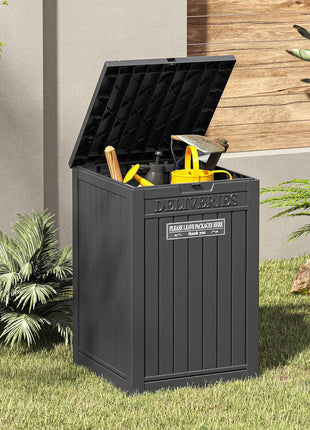 Package Delivery Box for Outside, 48 Gallon Storage with Lockable Secure, Large Resin Outdoor Package Drop Container