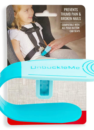 UnbuckleMe Car Seat Buckle Release Tool - Easy Opener Aid for Arthritis, Long Nails, Older Kids - Button pusher for infant, toddler, convertible 5 pt harness car seats - As Seen on Shark Tank (Aqua)