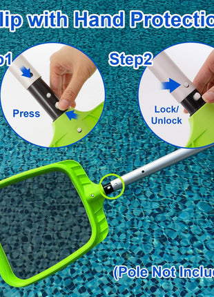 Sepetrel Pool Skimmer Net - Professional Heavy Duty Reinforced Frame Nylon Flat Leaf Rake Net,for Spa Pond Swimming Pool, Cleaning Supplies and Accessories, (Pole Not Included)