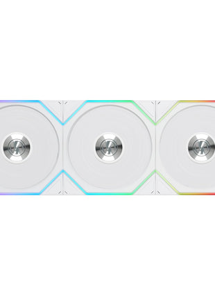 Lian Li UNI Fan TL Wireless 120-Triple Pack-2.4 GHz Wireless Signal ARGB Fan-Infinity Mirror-Daisy-Chain Design-Customizable Lighting Effects-Controller Included & Required - White (12TL1W3W)