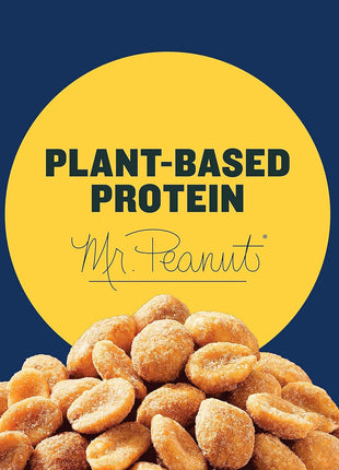 PLANTERS Honey Roasted Peanuts, Dry Roasted Peanuts, Party Snack, Plant Based Protein, After School Snack, Sweet and Salty, Salted Nuts, Sea Salt & Honey, Snacks for Adults, Kosher, 16oz Jar