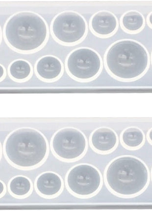 2PCS Cabochon Gem Silicone Mold, Clear Round Silicone Mold for Making Earrings Jewelry Making Crafting Projects