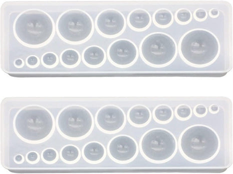 2PCS Cabochon Gem Silicone Mold, Clear Round Silicone Mold for Making Earrings Jewelry Making Crafting Projects