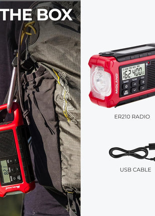 Midland ER210 NOAA Emergency Weather Radio - Compact, Crank, Weather Alerts, AM/FM Radio, Multiple Power Sources, SOS Emergency Flashlight