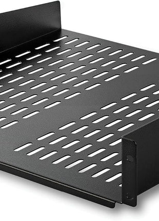 StarTech.com 2U Server Rack Shelf - Universal Vented Rack Mount Cantilever Tray for 19 inch Network Equipment Rack & Cabinet - Heavy Duty Steel - Weight Capacity 50lb/23kg - 16 inch Deep Shelf, TAA