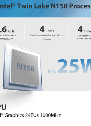 Beelink Mini S13 Mini PC,13th Intel Twin Lake-N150 (up to 3.6GHz, Upgraded N100), 16GB DDR4 500GB M.2 SSD, Mini Desktop Computer Support 4K Dual Display/USB 3.2/WiFi 6/BT 5.2 for HTPC/Office/Business