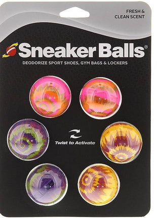 Sneaker Balls Odor-Fighting Shoe Fresheners, Eliminates Unpleasant Smells, Perfect For Sneakers, Gym Bags, Gear Bags, Drawers, Lockers, And More!, Radial Tie Dye, 6 Pack