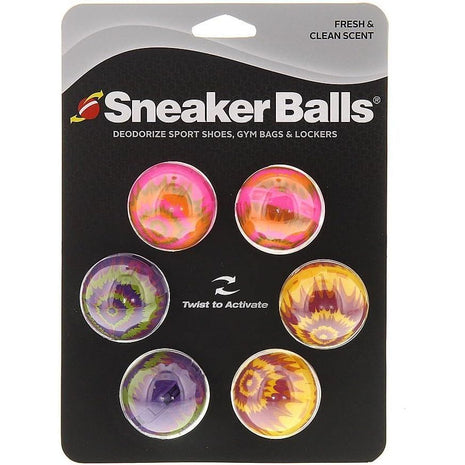 Sneaker Balls Odor-Fighting Shoe Fresheners, Eliminates Unpleasant Smells, Perfect For Sneakers, Gym Bags, Gear Bags, Drawers, Lockers, And More!, Radial Tie Dye, 6 Pack