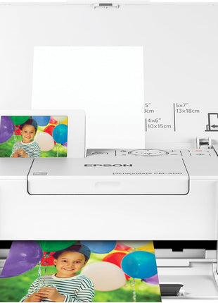 Epson PictureMate PM-400 Wireless Compact Color Photo Printer, white | Compact wireless photo printing; borderless 4 x 6 and 5 x 7 in., mobile support; ideal for home and travel