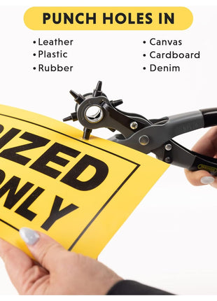General Tools Leather Hole Punch Tool - 6 Multi-Hole Sizes for Leather, Rubber, & Plastic - Hobbies & Crafts 8.5 inches