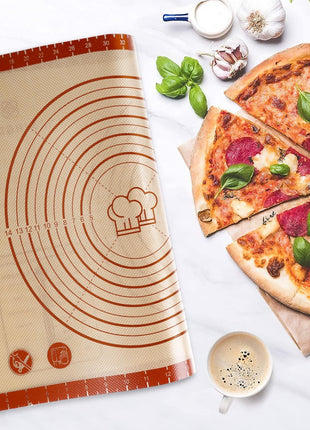 DANIA & DEAN 26"x16" Extra Thick Silicone Baking Mat for Pastry and Bread | Non-Slip & Non-Stick Mat with Measurements, for Pizza, Pie Crust, Dough Rolling, Pasta & Sourdough, Reusable Counter Sheet