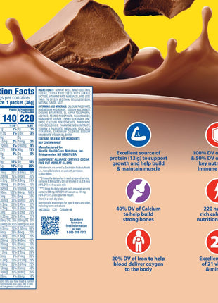 Carnation Breakfast Essentials Powder Drink Mix, Rich Milk Chocolate, 22 Count Box of 1.26 Ounce Packets
