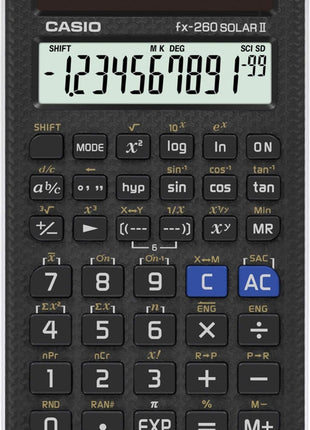 Casio fx-260 Solar II Scientific Calculator | 10-Digit Display | Fraction & Trig Functions | Ideal for Middle School, High School Math, Algebra, Trigonometry | Solar Powered