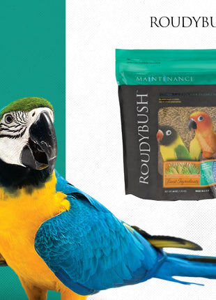 RoudyBush Daily Maintenance Food for Birds - Scientifically Formulated Bird Feed - Bird Food Pellets w/Corn, Wheat, Soy & More - Nutritious & Healthy Feed for Birds (Mini, 44oz)