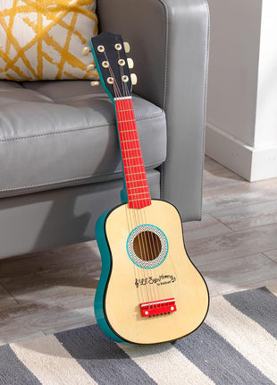 KidKraft Lil' Symphony Wooden Play Guitar, Kids Musical Instrument Toy, Gift for Ages 3+ | Beginner Acoustic Guitar with Adjustable Strings, Really Works, Primary Colors, Gift for Ages 3+