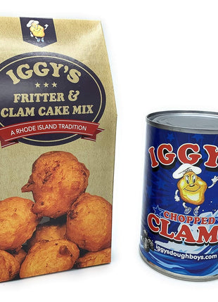 Iggy's Clam Cake Mix and Chopped Clams (Clam Cakes) NOW FEATURING 50% MORE CLAMS! (15oz can)