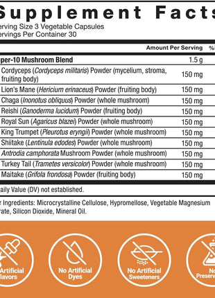 Force Factor Modern Mushrooms Capsules, Mushroom Supplement with Lions Mane, Turkey Tail, & Cordyceps to Support Energy, Focus, Immunity, & Digestion, 90 Vegetable Capsules,(Pack of 2)