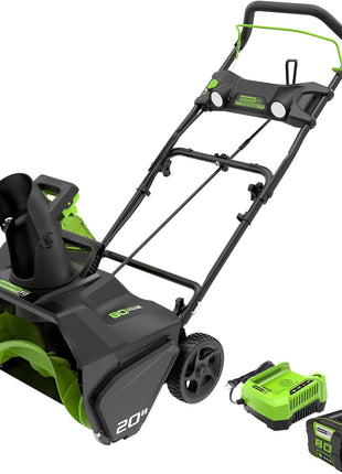 Greenworks 80V (75+ Compatible Tools) 20 inch Brushless Cordless Snow Blower, 2.0Ah Battery and Charger Included