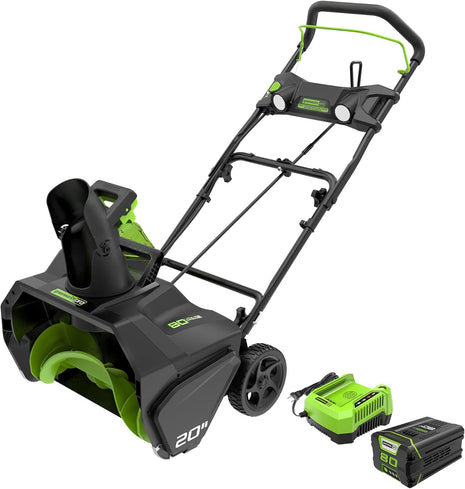Greenworks 80V (75+ Compatible Tools) 20 inch Brushless Cordless Snow Blower, 2.0Ah Battery and Charger Included