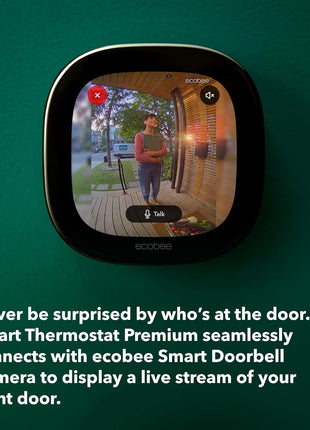 ecobee Smart Thermostat Premium with Smart Sensor and Air Quality Monitor - Programmable Wifi Thermostat - Works with Siri, Alexa, Google Assistant, Black