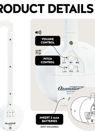 Otamatone Japanese Electronic Synthesizer Musical Instrument Toy - White | Portable Music Synthesizer from Japan by Maywa Denki Studio Award Winning Educational Fun Gift for Children, Teens & Adults