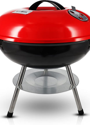 Gas One – 14-inch Portable Barbecue Grill with 3-Point Locking Lid for Heat Preservation – Dual Venting System – Small Charcoal Grill for Backyard, Camping, Boat